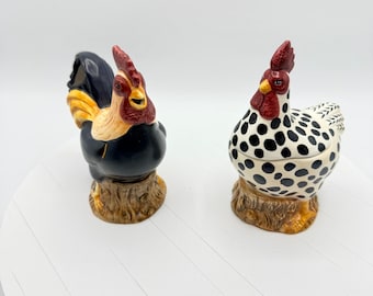 Sakura Warren Kimble Country Quartet Rooster Creamer and Hen Sugar Bowl Set