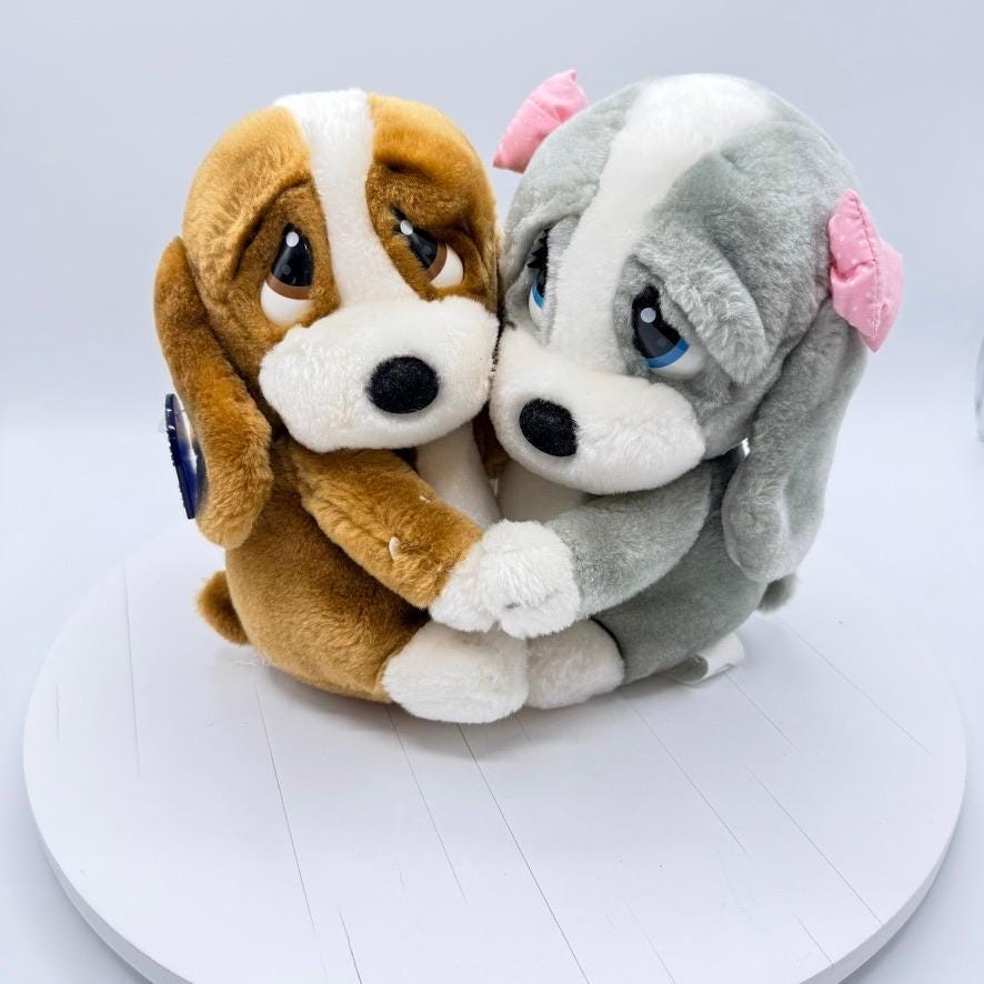 Sad Sam いぬわんたん ぬいぐるみ Vintage 1981 Sad Sam Puppy Plush Applause 8” Dog Big Eyes Wallace