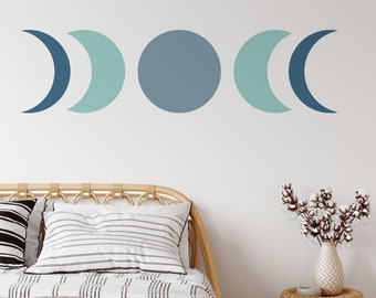 Boho Moon Decal - Half Circle Wall Decal Sticker - Peel and Stick Decals - SD238