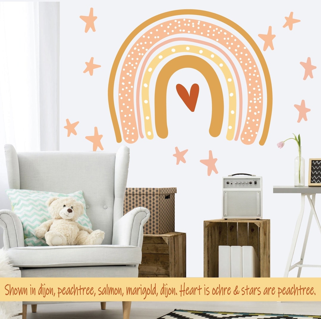 Rainbow Wall Decal Rainbow Wall Sticker Peel and Stick Decals SD232 - Etsy