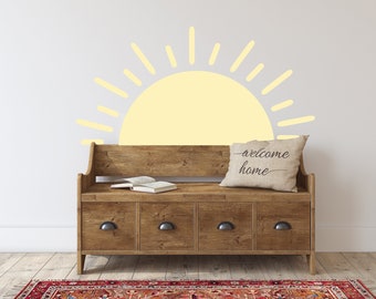 Half Sun Wall Decal - Boho Half Sun Wall Sticker Decal - Peel and Stick Decals - SD221