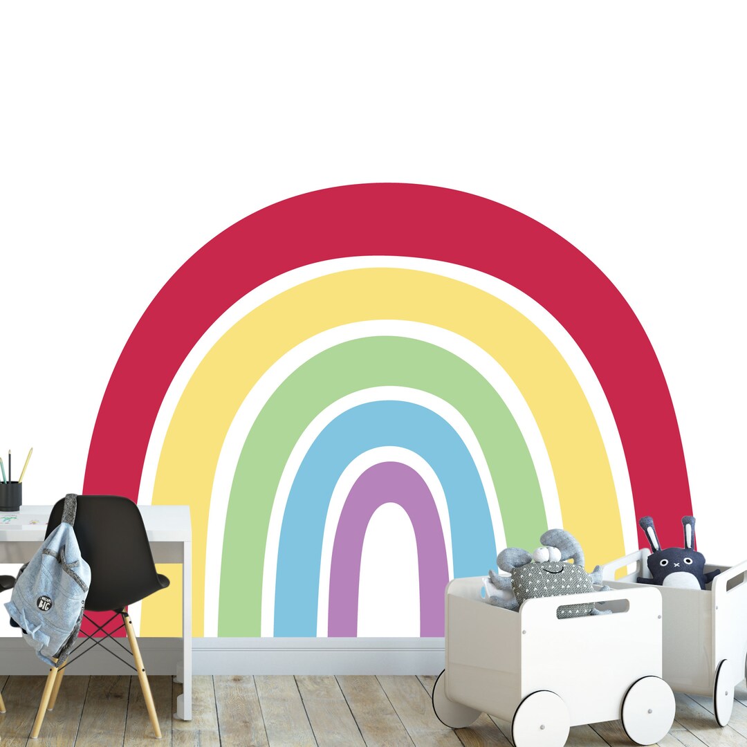 Rainbow Wall Decal Rainbow Wall Sticker Peel and Stick Decals SD204 Etsy