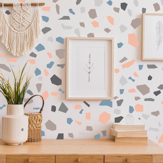 Terrazzo Wall Decal Terrazzo Wall Stickers Peel and Stick Etsy