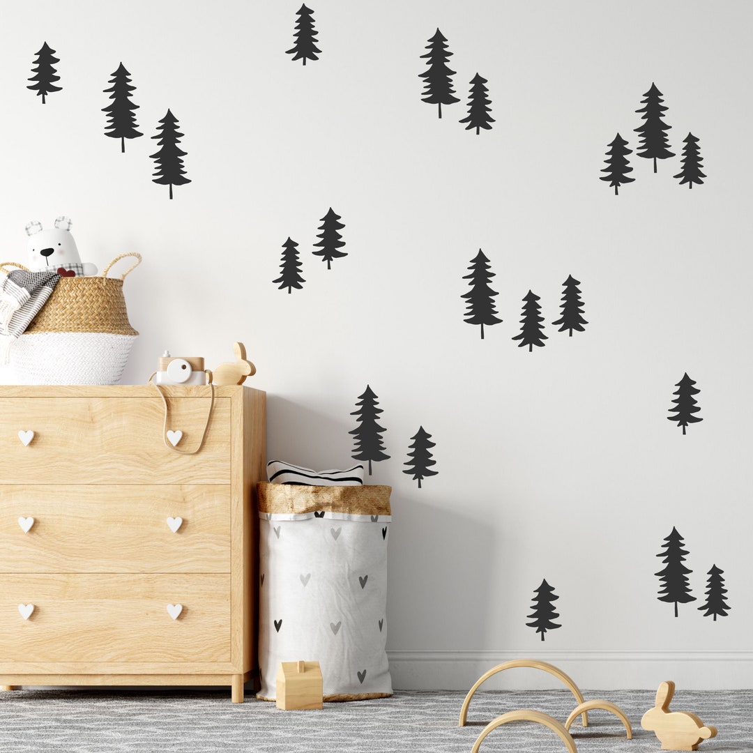 Pine Tree Wall Decals Wall Stickers Pine Trees Wall Decals SD236 Etsy