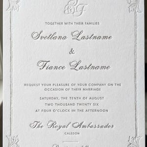 anpassade boktryck, prägling, deboss, folieprägling bröllopsinbjudningar