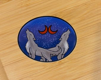Twin wolves, twin moons - Blood Chastain, Empire of the Vampire sticker