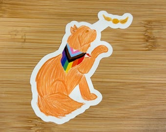 Pride Crookshanks with Snitch (clear backing)
