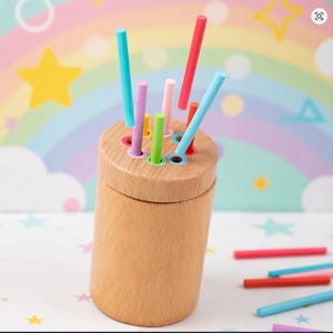 Montessori träleksak för färgmatchning, finmotorik för småbarn