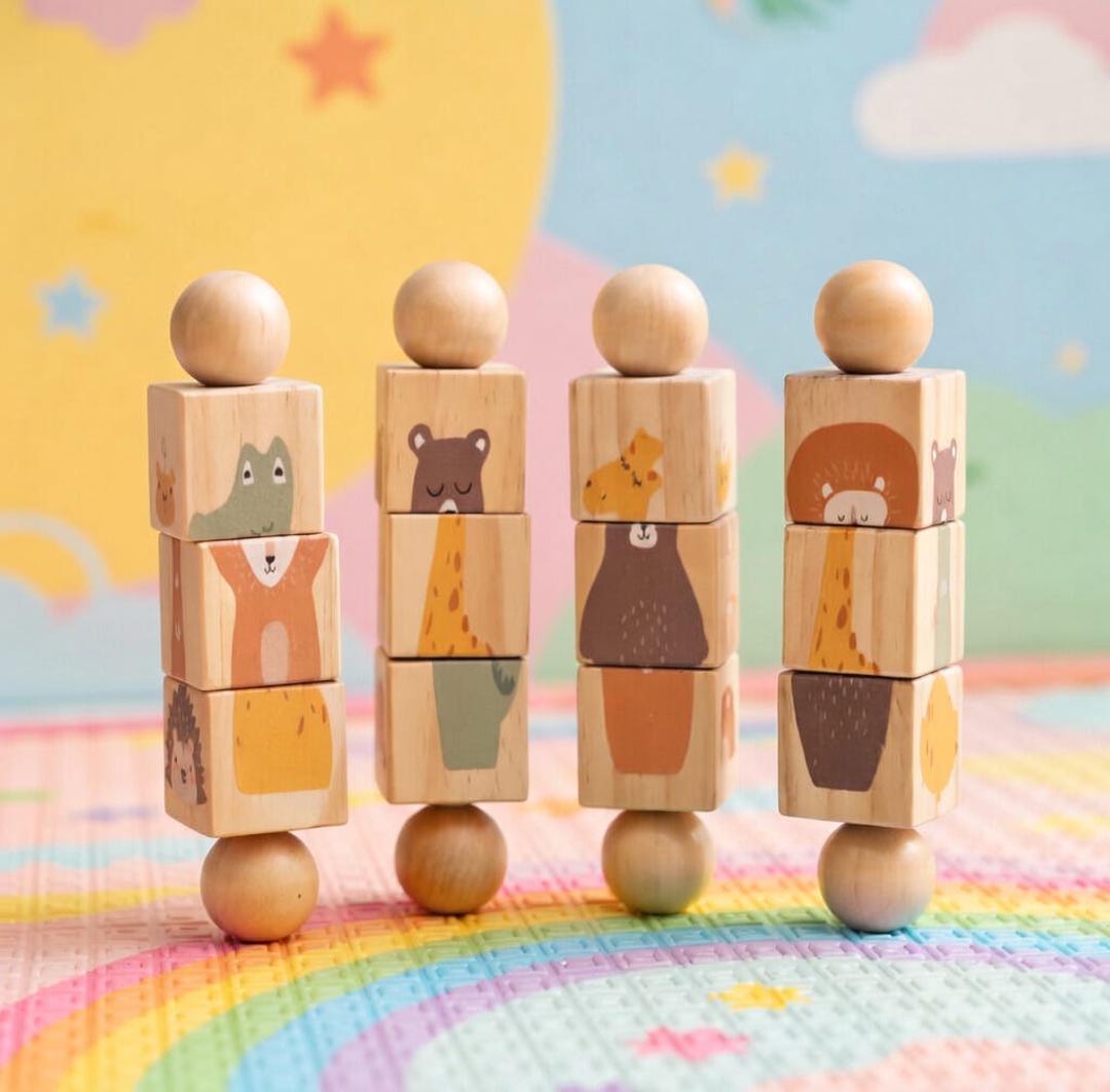 Wooden Montessori Baby Hand Bell Rattle, Educational Stroller Toy ...