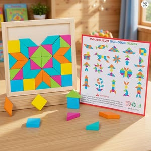 Montessori träpussel med regnbåge – pedagogisk färgsorteringsleksak för småbarn