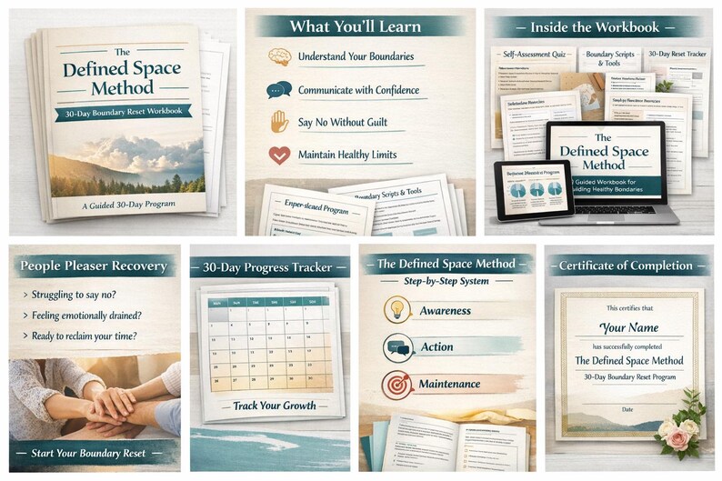 Stop People Pleasing Workbook | 30-Day Boundary Reset | Say No Without Guilt (Fillable PDF) image 14