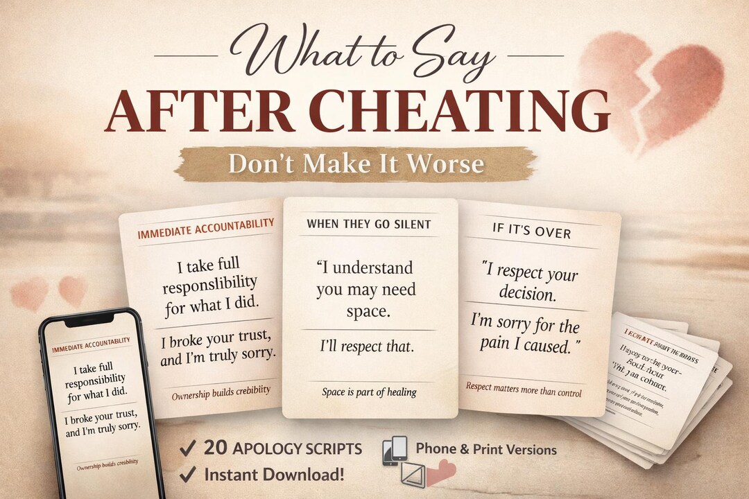 Repiar Shop Script Infidelity Apology Script Cards | Relationship Repair (phone ...