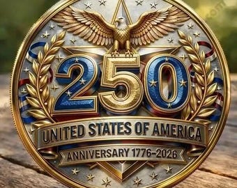 Moneda conmemorativa del 250 aniversario de los Estados Unidos de América, moneda del 250 aniversario de EE. UU., artículo de colección de 250 años de Estados Unidos