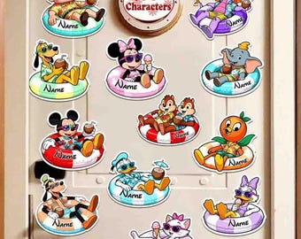 200+ Disney characters Summer Cruise magnet, Swimming floats Mickey & friends, Personalized 1st Cruise Magnet, Disney Family Cruise Magnet