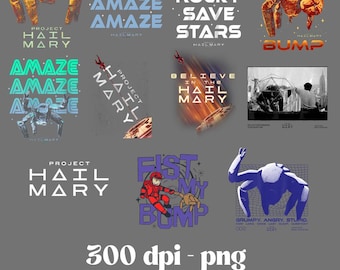 Project Hail Mary Png Bundle, Rocky Eridian Artwork (Digital Download)