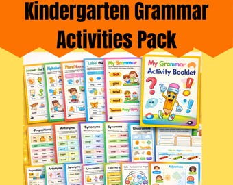 Kindergarten Grammar Worksheets | Activity Pack | English Language Arts | Printable PDF | Homeschool & Classroom