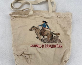 Borsa tote in tela Double D Ranchwear 1998 Cattle Barons Gala Western Cowgirl USA