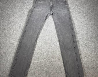 Jeans vintage da uomo Levi's 505 neri, modello a taglio dritto, made in USA, anni '90, taglia 29x34, in denim.