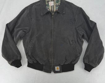 Giacca vintage Carhartt Southwest Aztec Santa Fe in tela nera, modello JQ1405 XL