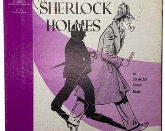 Libro hablado de Cuentos de Sherlock Holmes, audiolibro de 16 rpm, 2 LP de vinilo A 1608