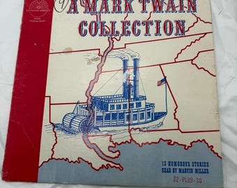 Una collezione di Mark Twain, audiolibro a 16 giri, vinile LP di Marvin Miller, edizione rara del 1635.
