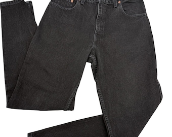 VTG Levis 550 Relaxed Fit Tapered Leg Svarta Jeans Tillverkade i USA 90-talsstorlek 11 M