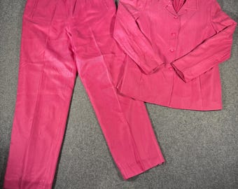 Pendleton zijdewol roze pak dames blazerset 12/14 Carrière Barbiecore