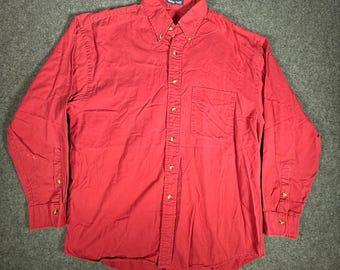 Gant Washer Twill Herren Baumwolle Langarm Shirt in Rot Gr. L L