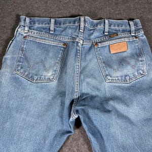 Wrangler 13MWZ Cowboy Cut Mens Blue Denim Jeans 38x29 Original Fit Western 13MWZ image 4