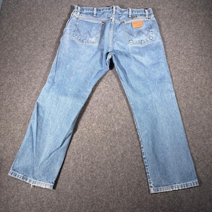 Wrangler 13MWZ Cowboy Cut Mens Blue Denim Jeans 38x29 Original Fit Western 13MWZ image 1