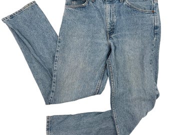 Vintage Levis 505 Orange Tab Jeans Mens 34x32 Light Wash Straight Leg Denim USA