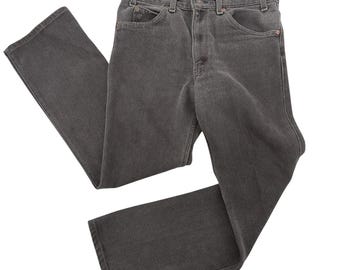 Vintage Levis 517 Bootcut Jeans Mens 33x32 Faded Black Made in USA 90s 517-2059