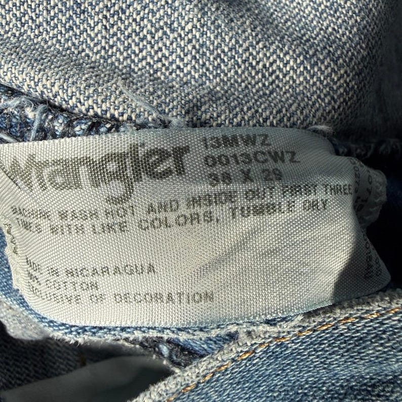 Wrangler 13MWZ Cowboy Cut Mens Blue Denim Jeans 38x29 Original Fit Western 13MWZ image 2