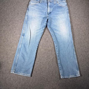 Wrangler 13MWZ Cowboy Cut Mens Blue Denim Jeans 38x29 Original Fit Western 13MWZ image 3