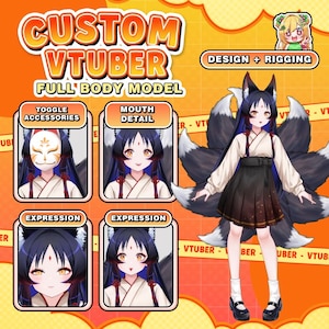Custom Live2D VTuber Model Full Body | Anime VTuber Design & Rigging | VTuber Commission