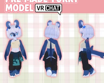 VRChat Melusine Zodiac Piscis / Avatar Furry Zodiacal / Modelo 3D de cuerpo completo