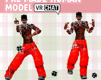 Avatar Brane de VRChat / Personaje de piel oscura tatuado / Modelo 3D masculino