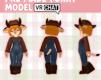 VRChat Melusine Zodiac Tauro / Avatar Furry Zodiacal / Modelo 3D de cuerpo completo
