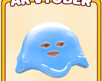 Personaje de limo azul SnapLens ARVTuber / Avatar 3D con seguimiento facial en vivo / Streamfog