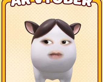 Vaca adorable / Avatar 3D de VTuber con realidad aumentada SnapLens / Seguimiento de ojos y boca en tiempo real