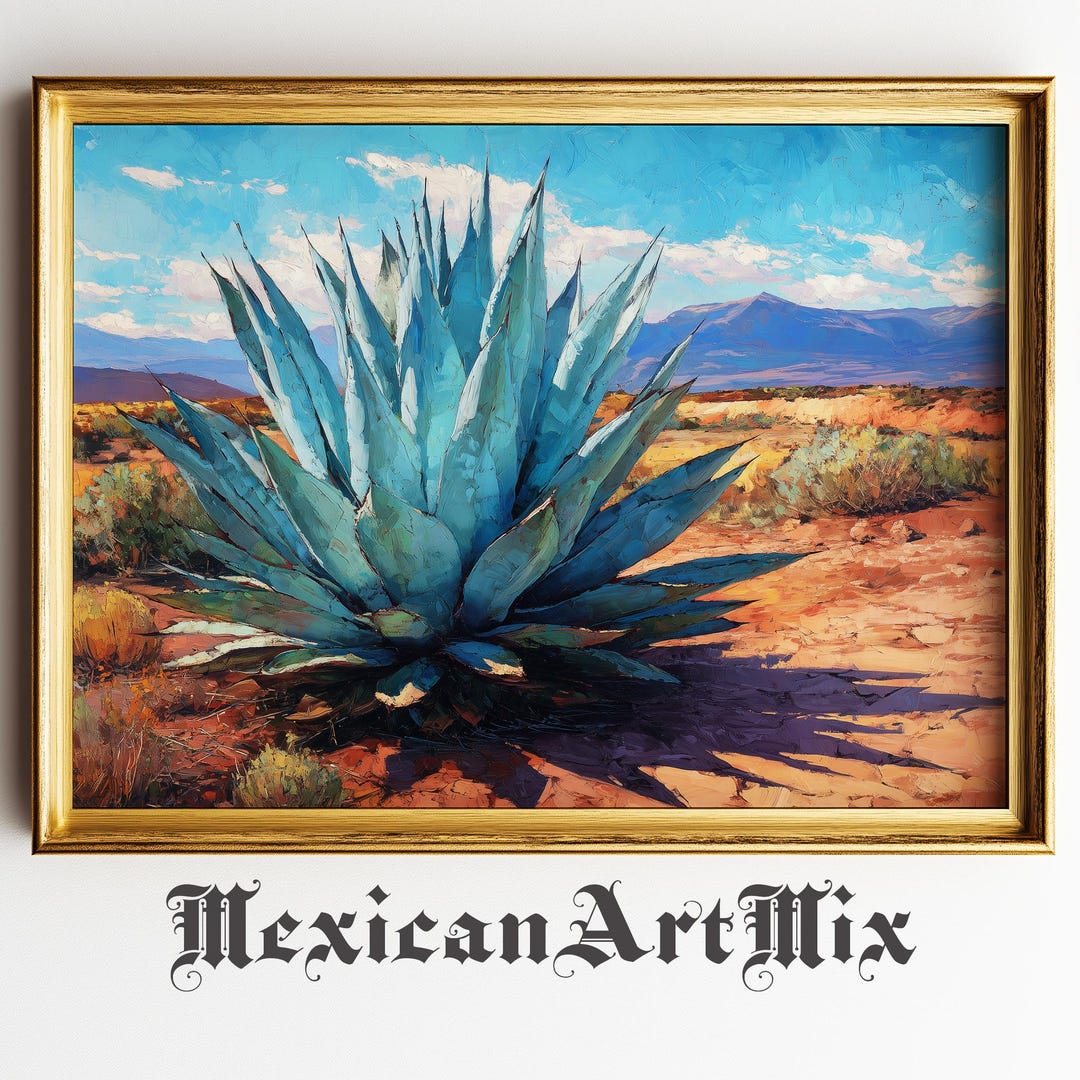Mexican Desert Agave Wall Art - Printable Southwestern Botanical ...