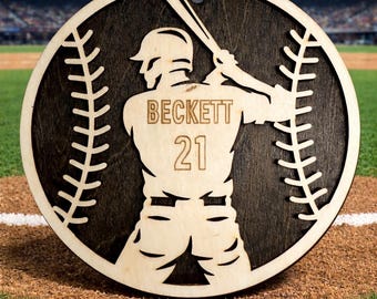 Ornamento da baseball personalizzato / Regalo personalizzato per giocatore di baseball / Ricordo della squadra di baseball, giocatore maschio o femmina