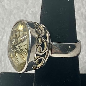 Huge citrine, gemstone set into sterling, silver, and a size 7