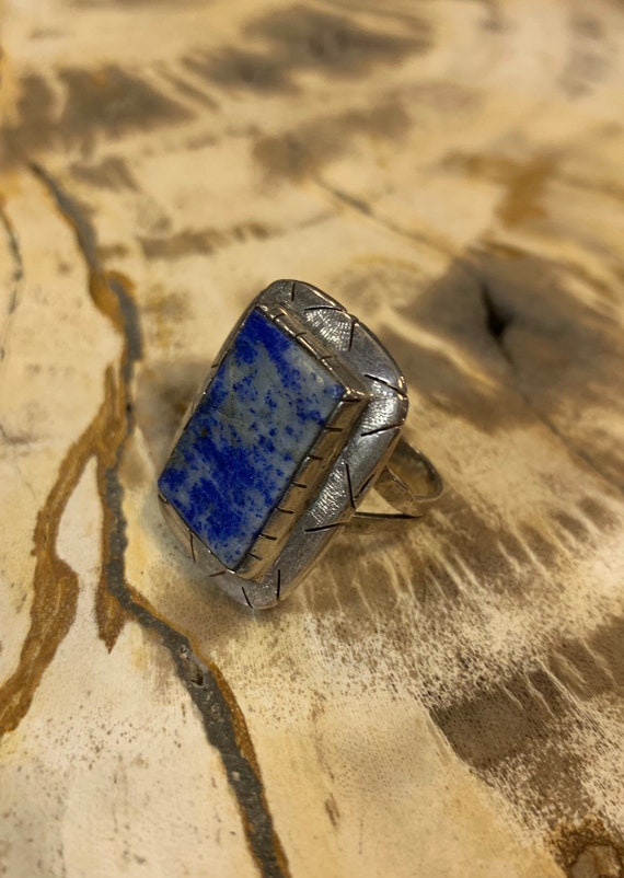 Beautiful lapis lazuli And sterling silver ring i… - image 4