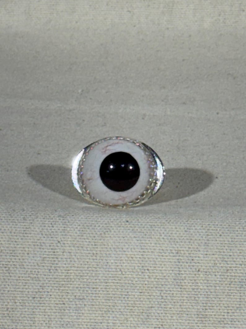 Prosthetic O Rings Vintage Prosthetic Eye Sterling Ring Handcrafted by Me Bryansfinds Size ...