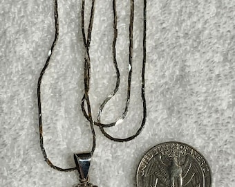 Victorian Style Lapis Lazuli Sterling Silver Pendant Necklace (24 inch)