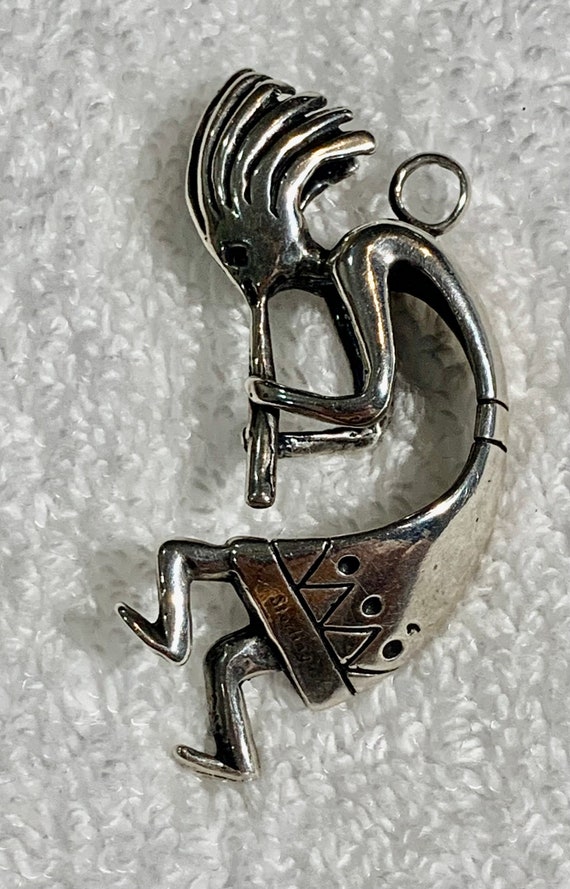 Solid sterling silver Coco poly man pendant