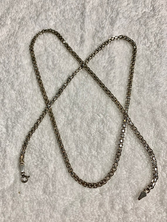 Sterling silver woven link style chain 24 inches