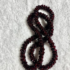 Vintage woven beaded garnet necklace