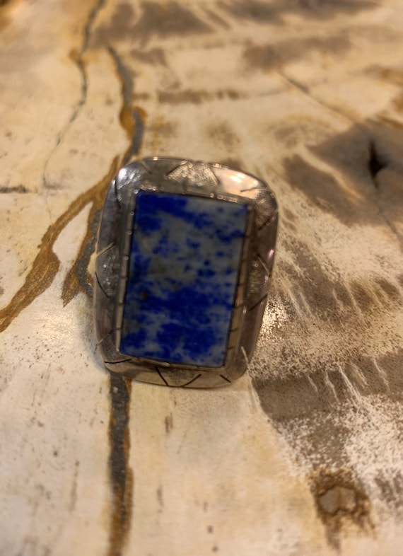Beautiful lapis lazuli And sterling silver ring i… - image 2